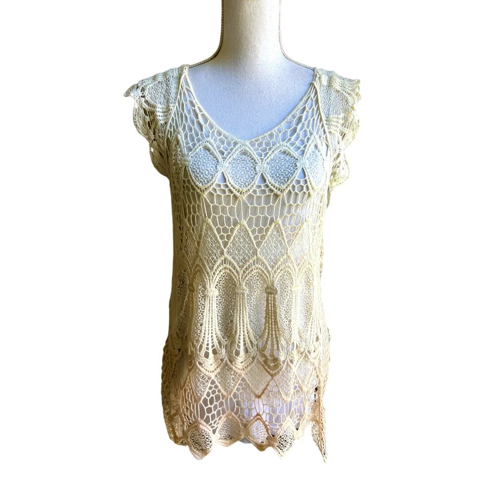 Hazel peach ombre macrame top size small